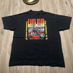 Vintage Harley-Davidson Love Ride 19 Glendale CA. T-shirt Men Size XXL 1999 Art