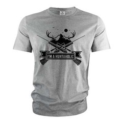 Men’s Funny huntaholic Tshirt Hunting funny shirts Hunting birthday tee