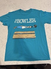 Vintage Sun Brand The Bowler Shirt Mens Sz L Funny Sports Drawn Art Tee 90s BH