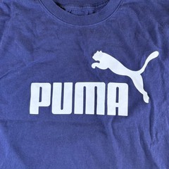 Puma Forever Better T Shirt Mens Medium Blue Logo Spell Out Performance Crewneck