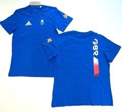 Adidas Training Shirt Team GB Olympic 100% Cotton Blue Men Women XS S M L XL 2XL