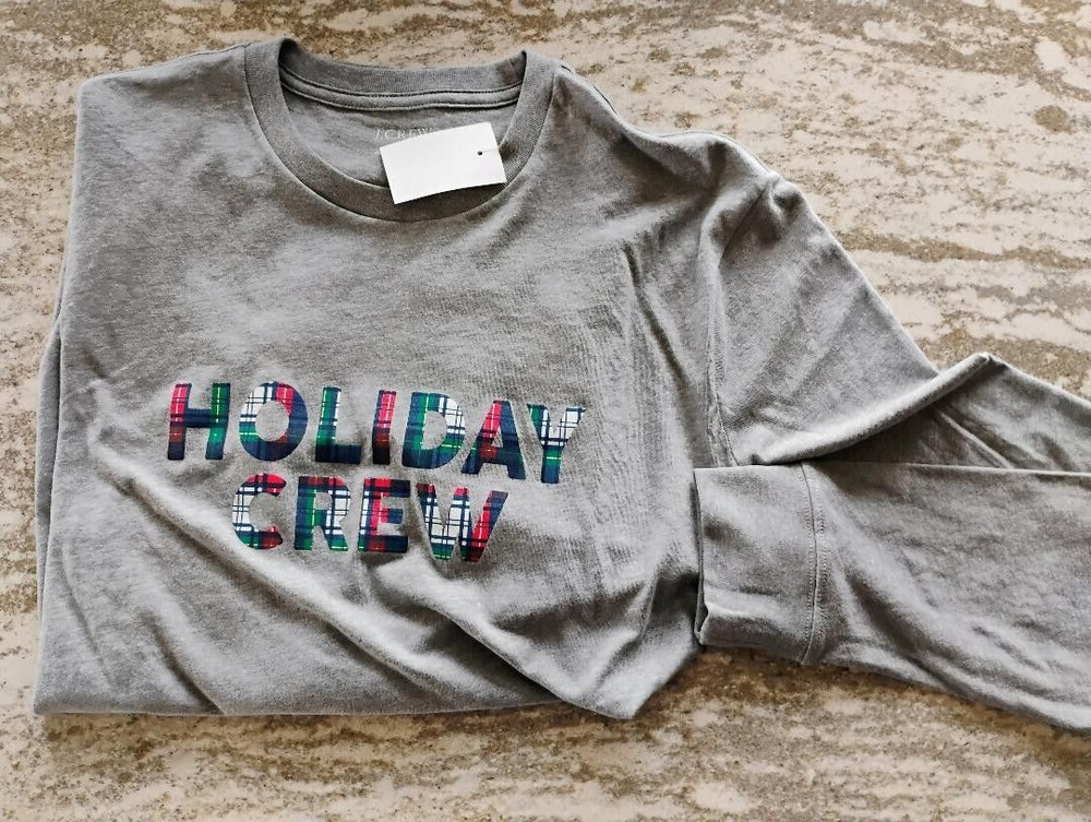 Jcrew Mens Long Sleeve Tshirt Holiday Crew XLarge $49.50 MINT FREE SHIPPING!