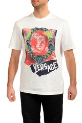 Versace Men’s Graphic Logo Print Multi-Color Short Sleeve T-Shirt US XL IT 54