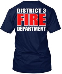District 3 Fire Dept 814 – Department Tee T-Shirt Made in the USA Size S to 5XL