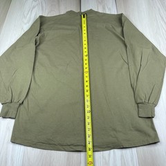 Russell Athletic Mens Khaki Green High Cotton Long Sleeve Graphic T-Shirt 2XL