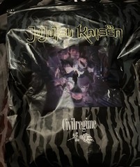 Civil Regime Jujutsu Kaisen Sukuna Graphic Logo White Crew Neck Tee L