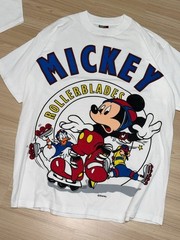 Vintage Disney Mickey Rollerblades T-shirt 90s Rare White XL Never Seen This Bf