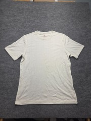 Covington Vertical Ribbed T Shirt Men Sz L White Short Sleeve Crew Neck Casual