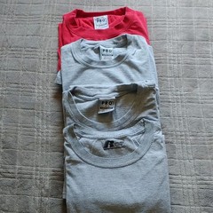 Pro Club Super Heavy Men’s Cotton Jersey Crew Neck T-Shirt Lot Red Gray 4XL
