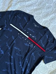 Tommy Hilfiger Men’s Navy Blue Allover Men’s L T-Shirt