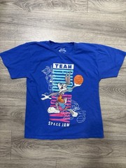 Space Jam Bugs Bunny Looney Tunes Basketball Graphic Blue T-Shirt Men’s XL