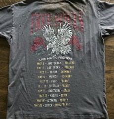 Garage Free Souls Distressed Music Festival T Shirt Sz Large Gray Grunge Tee