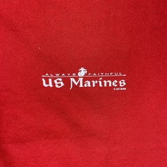 Vintage US Marines T-Shirt Size XL Red Always Faithful Teufel Hunden Devil Dog