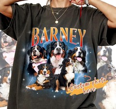 Custom Pet Portrait Comfort Tee Personalized Retro Dog Cat Art Gift