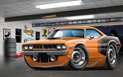 1971 Plymouth Cuda 440 Muscle Car Art Print NEW