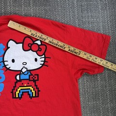 Girl Skateboards x Sanrio Hello Kitty Shirt Unisex L Red 8 bit Rainbow Pixel Art