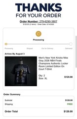 **AUTHENTIC WITH RECEIPT** New York Knicks WORN ON COURT Limited Edition T-Shirt