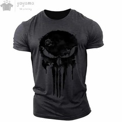 The Punisher T-Shirt Mens 3D Print Tee Military Patriotic Skull Streetwear Shirt