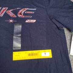 Nike Shirt Mens Large Navy Blue Red Spell Out Sportswear Cotton New Tee 53