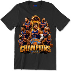 Knicks Champions 2026 Basketball Victory Blue Orange Shirt