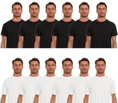 BILLIONHATS 12 Pack Men’s Solid Colors Cotton T-Shirts Short Sleeve Lightweight