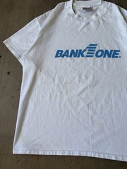 ONEITA Men’s XL Baby Blue Bank One Logo Graphic Crew Neck T-Shirt
