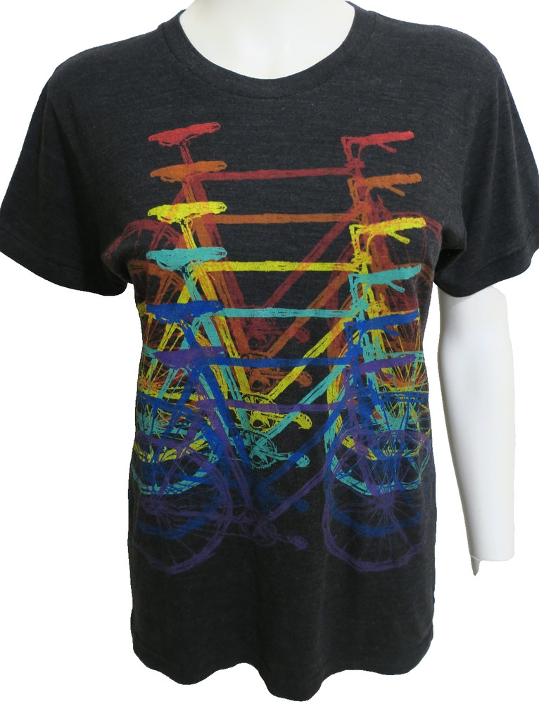 Tri-Blend Made in USA Poly Cotton Rayon Blend Bicycle T-Shirt size Small
