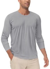 UPF50+ Men’s Long Sleeve Sun Shirts UV Block Fishing T-Shirts Quick Dry Sport T