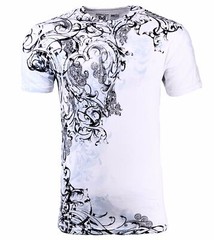 Xtreme Couture by Affliction Men’s T-Shirt SCRAP HEAP Biker White MMA