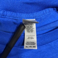 Gildan Ultra Cotton T-Shirt Mesn 4XL Royal Blue Long Sleeve Basic Crew Neck NWOT