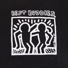 Men’s Best Buddies t-shirt, Keith Haring, long-sleeves, crew neck, black, Small
