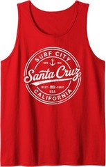 Vintage Santa Cruz Surf City California West Coast Retro Tank Top