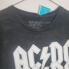 AC/DC Rock Band Retro Vintage distressed Look Graphic Black T-Shirt Tee Large