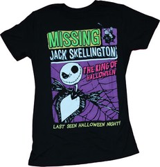Nightmare Before Christmas Mesn T-shirt – Missing Jack Skeleton Checklist