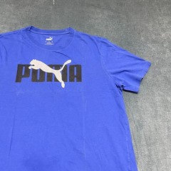 PUMA Forever Better T-Shirt Men XL Royal Blue Graphic Print Bold Logo Athleisure