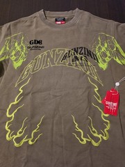 Gunzinii Olive/Neon Green Embroidered Lightning Logo OS Tee HW Size Large