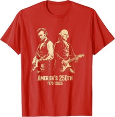 George Washington Lincoln Playing Guitar Abe Lincoln 250th T-Shirt