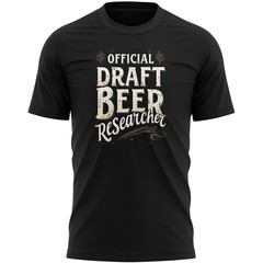 Funny Drinking T Shirt for Men Official Draft Beer Researcher Tee Great for D…