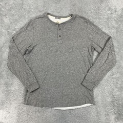Marine Layer Henley Shirt Mens Large Gray Long Sleeve Viscose Blend Knit