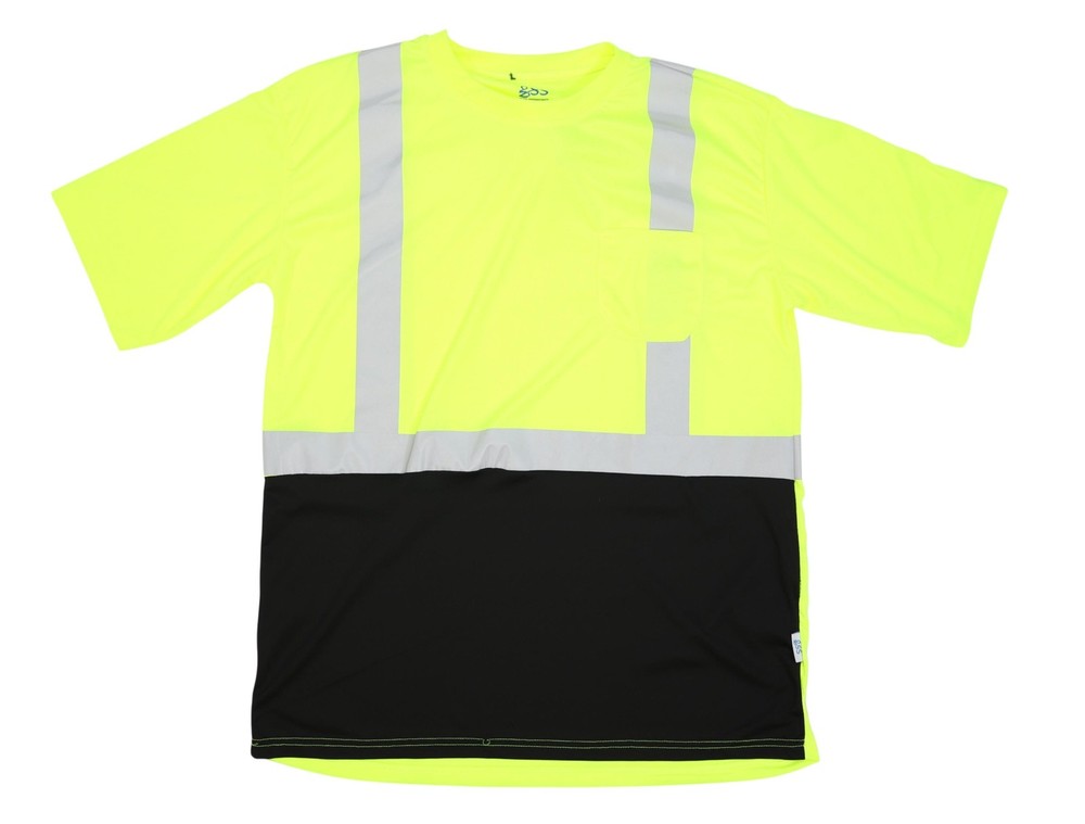 GSS Safety Shirt Mens 2XLT Tall Yellow Black Hi Vis Reflective ANSI Class 2