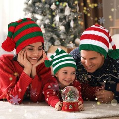 3 Pcs Christmas Knitted Santa Hats Elf Hat Crochet Christmas Beanie X…