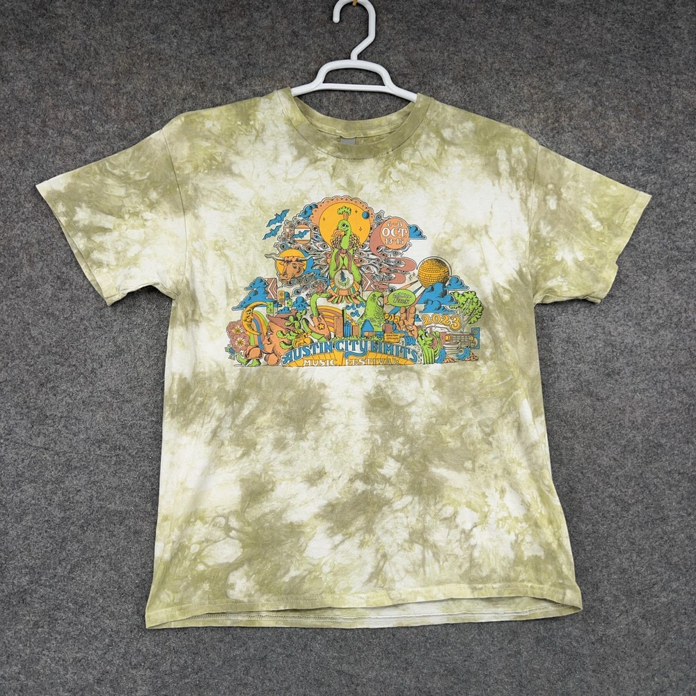 Austin City Limits Music Festival Shirt Mens Large Green 2023 Tie Dye Tee