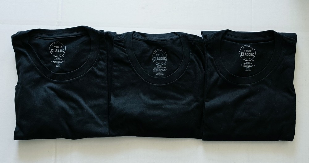 True Classic – Crew Neck – Short Sleeve T-Shirt – Black – Small – 3 Pack