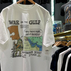 1991 Bootleg Bart Goes To War Classic T-Shirt White XL