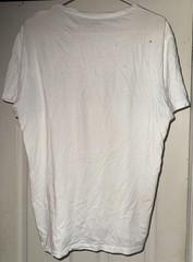 Calvin Klein Shirt Mens Large White Black Logo Crewneck Short Sleeve