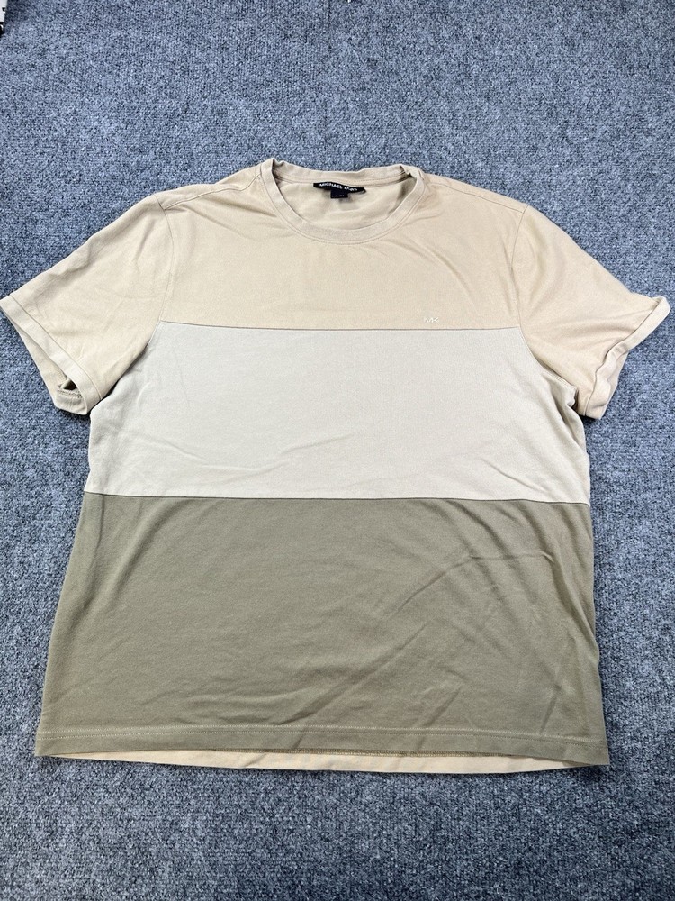Men’s Tri Color Michael Kors Shirt Sleeve Tee Size Large D89