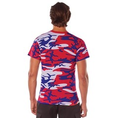 Men’s American Camo Short Sleeve T-Shirt – Rothco Red White Blue Color Camo Tee