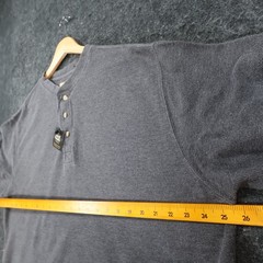 Naturalife Henley Shirt Mens XXL Gray Cotton Blend Long Sleeve Regular Fit 2429
