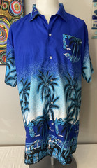 Beach & Palm Tree Hawaiian Shirt Fight The Wolf Men’s Summer Shirt Size XL