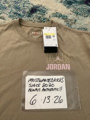 NWT Nike Air Jordan Flight Oversized T-Shirt Khaki & Iced Carmine Men’s Sz S